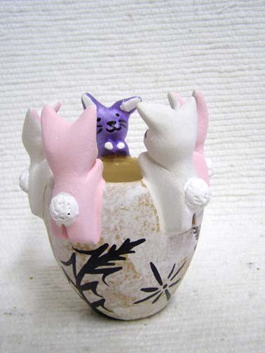 Native American bunny friendship vase