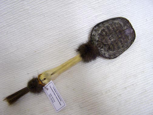 Cherokee made elk leg turtle rattle