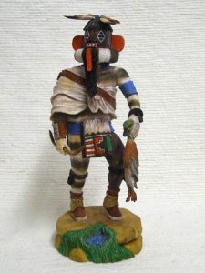 hopi carved left handed hunter katsina doll