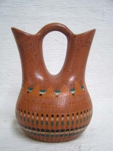 native american navajo red clay wedding vase - Kachina House
