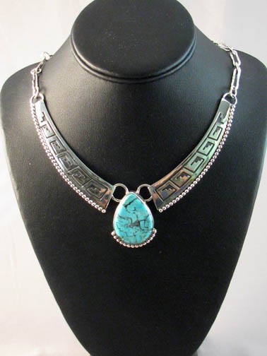 navajo sterling silver turquoise necklace