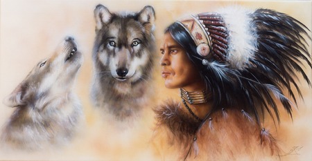 Cherokee Wolf Clan Painting