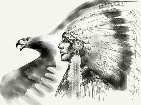 native american eagle clip art