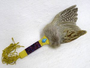 Native American Prayer Fan with Beaded Handle